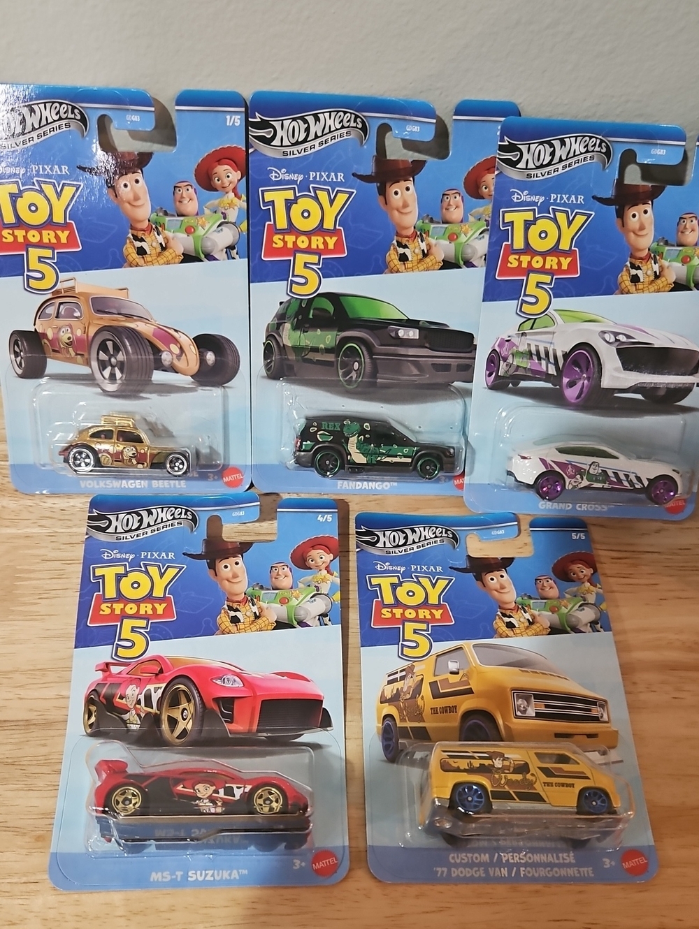 2026 Hot Wheels Toy Story 5 Silver Series Complete Set 1-5 NEW